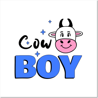 CUTE Cow Boy Cow Lover - Funny Cow Quotes Posters and Art